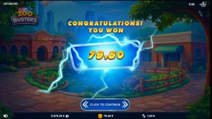 Tampilan visual slot Zoo Busters dengan karakter hewan punk