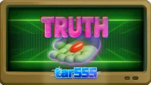 Tampilan layar permainan slot Truth dengan tema konspirasi