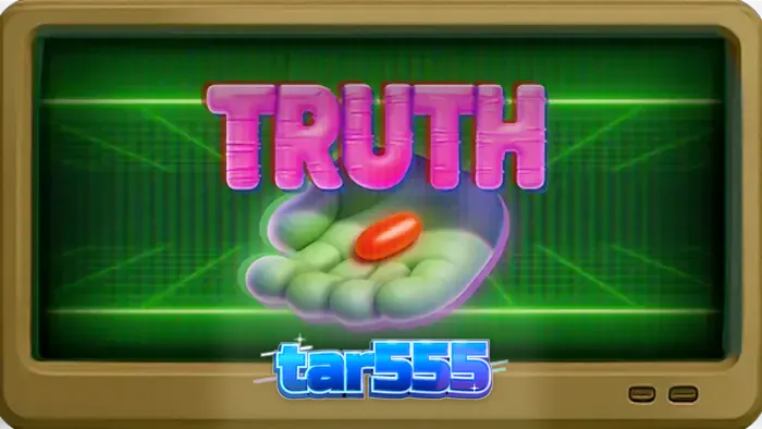 Tampilan layar permainan slot Truth dengan tema konspirasi